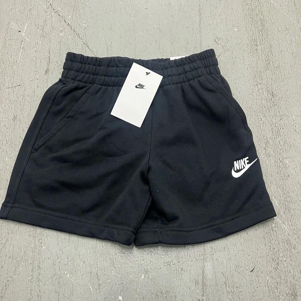 Nike Kids Unisex Standard Fit Black Fleece‎ Shorts Small FD2919-010 Comfort Wear